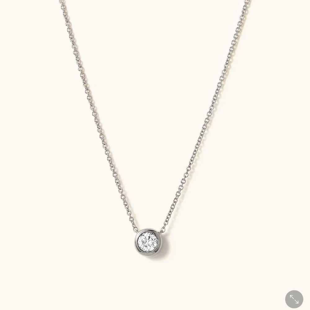Mejuri Large Diamond Necklace White Gold